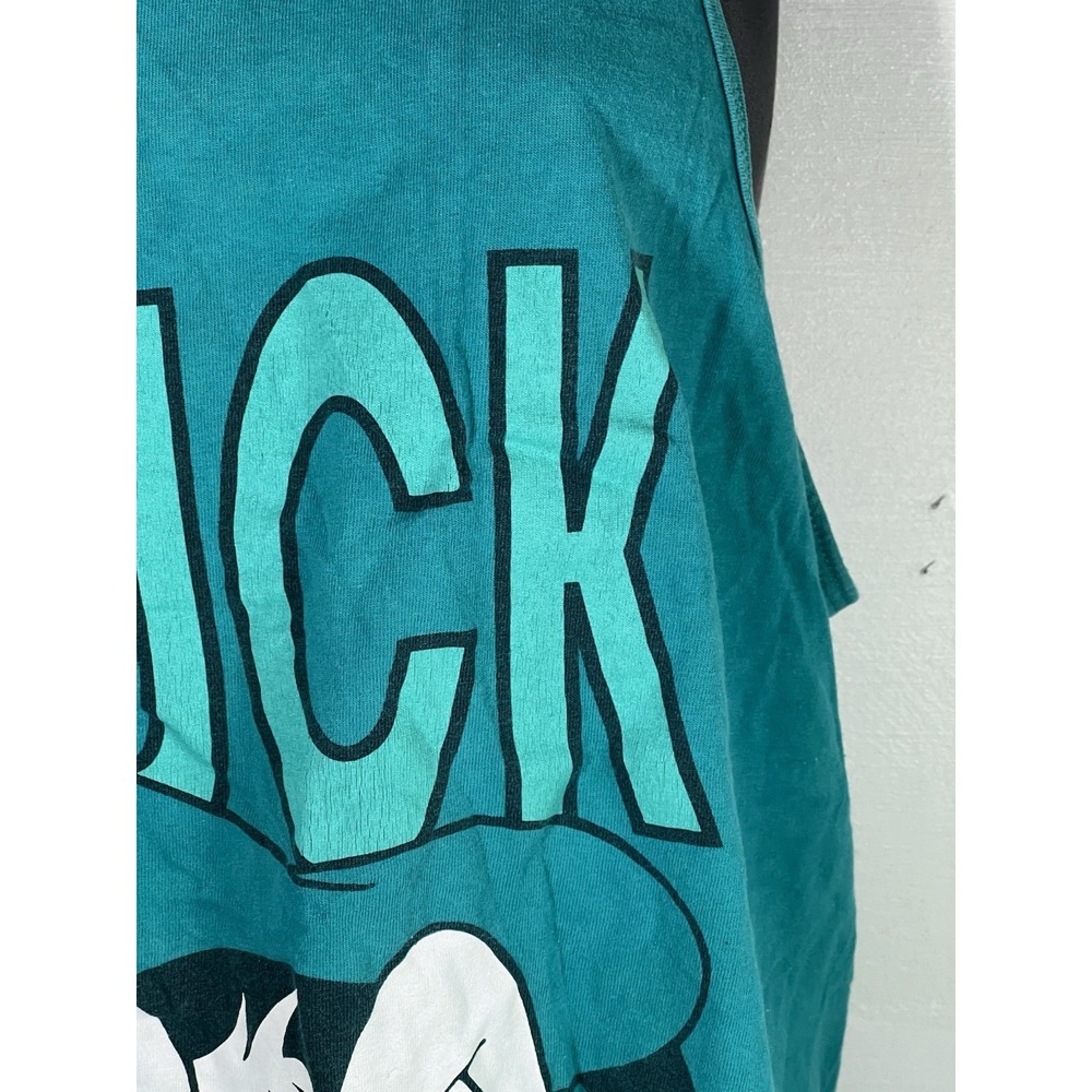 as is-small stain- vtg disney resort tank top donald duck green  mens M - Picture 6 of 10